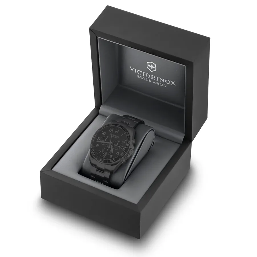 Victorinox Fieldforce Classic Chronograph 42mm Blue Dial, Silver-Tone Strap, view 2