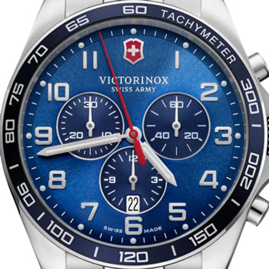 Victorinox Fieldforce Classic Chronograph 42mm Blue Dial, Silver-Tone Strap, view 3