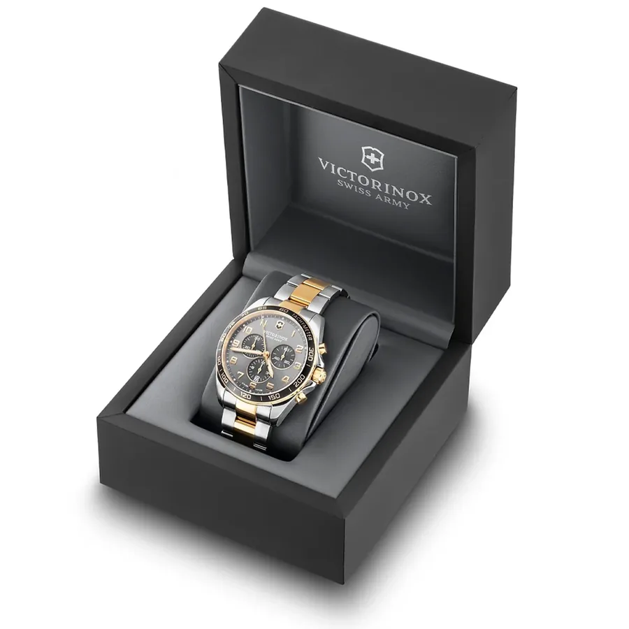 Victorinox Fieldforce Classic Chronograph 42mm Grey Dial, Gold-Tone Strap, Ref. 241902, view 2