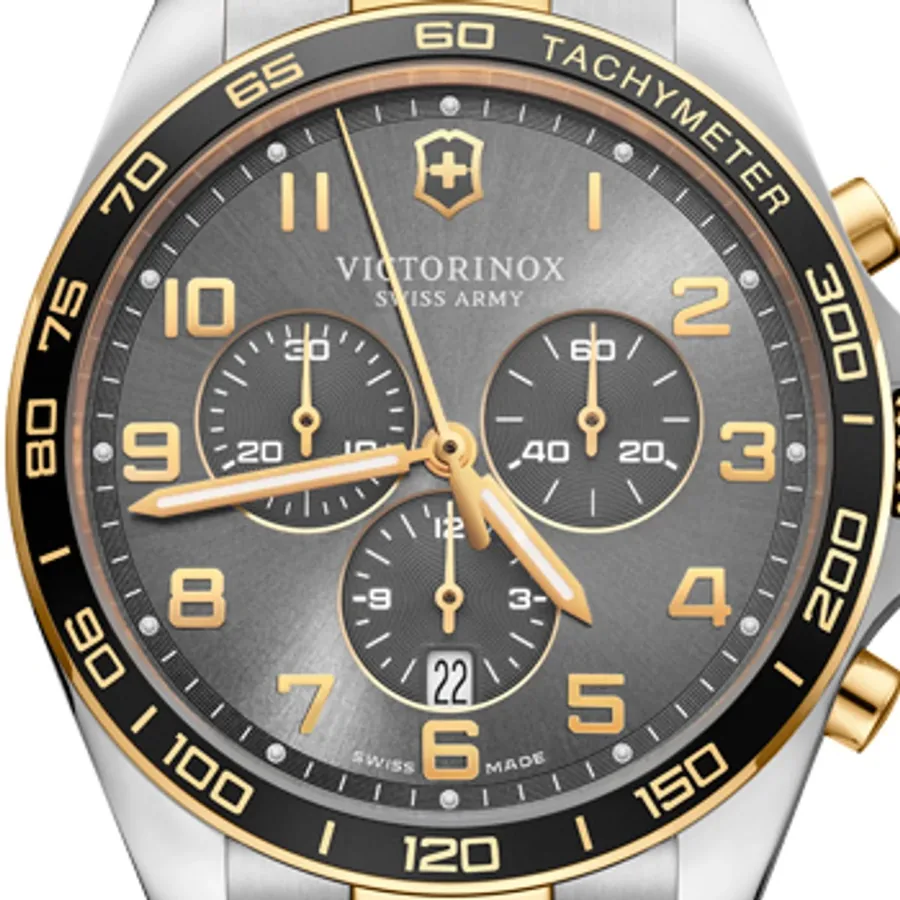 Victorinox Fieldforce Classic Chronograph 42mm Grey Dial, Gold-Tone Strap, Ref. 241902, view 3