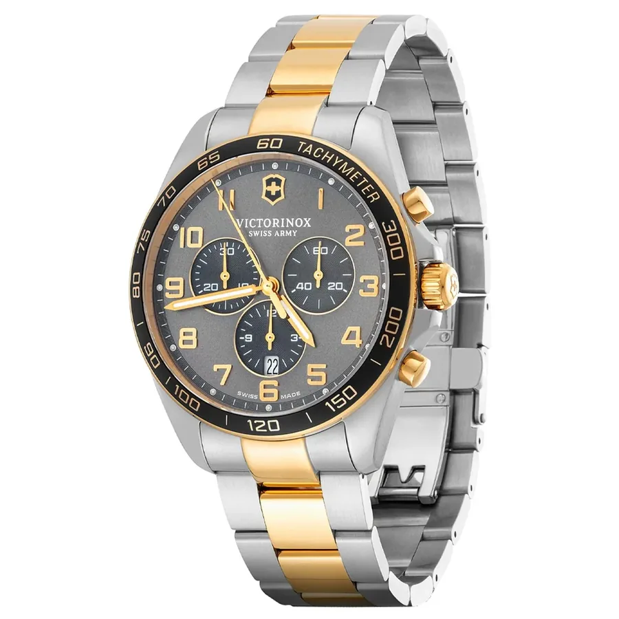 Victorinox Fieldforce Classic Chronograph 42mm Grey Dial, Gold-Tone Strap, Ref. 241902, view 5