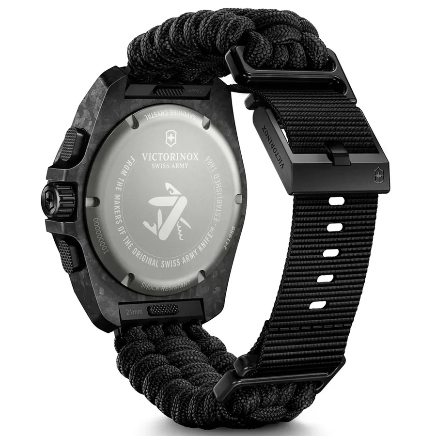 Victorinox I.N.O.X. 43mm Chronograph Black Dial, Black Paracord Strap, view 3