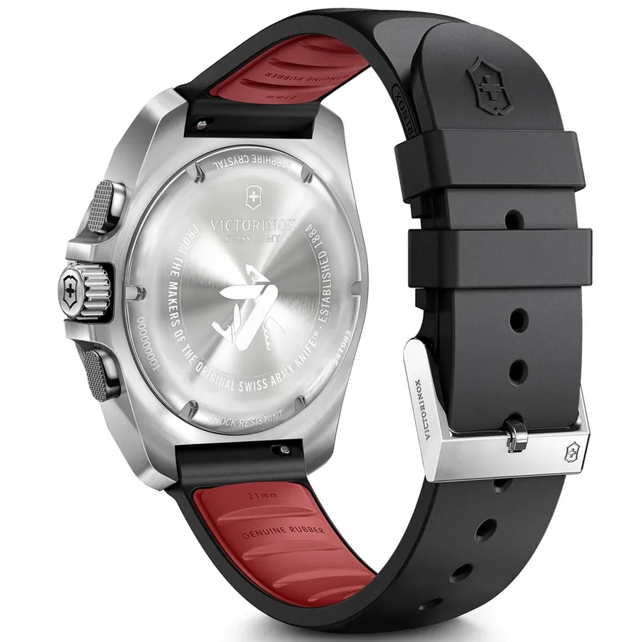 Victorinox I.N.O.X. 43mm Chronograph Black Dial, Black Rubber Strap, view 3