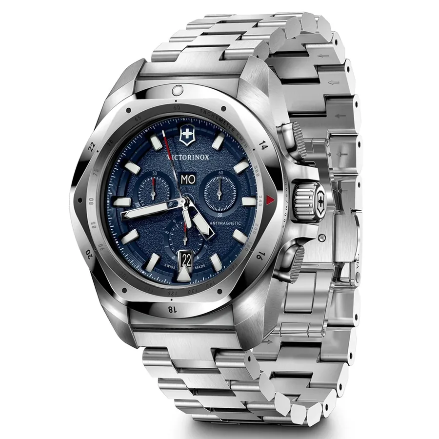 Victorinox I.N.O.X. 43mm Chronograph Blue Dial, Silver-Tone Stainless Steel Bracelet, view 3