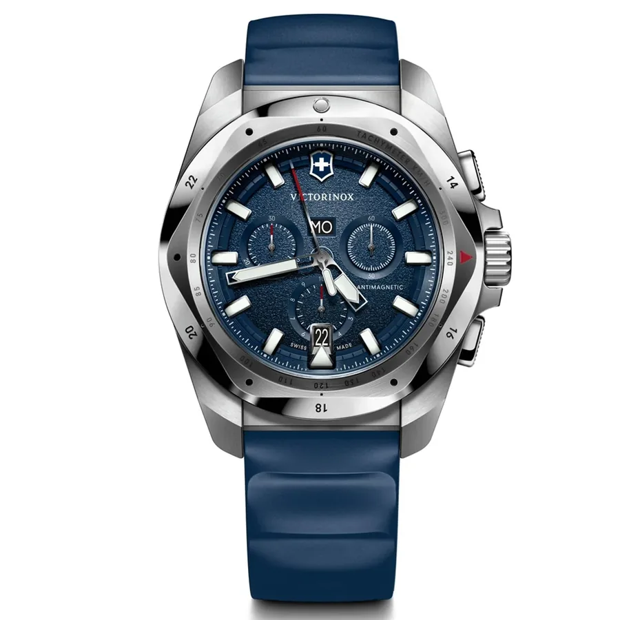 Victorinox I.N.O.X. 43mm Chronograph Blue Dial, front view
