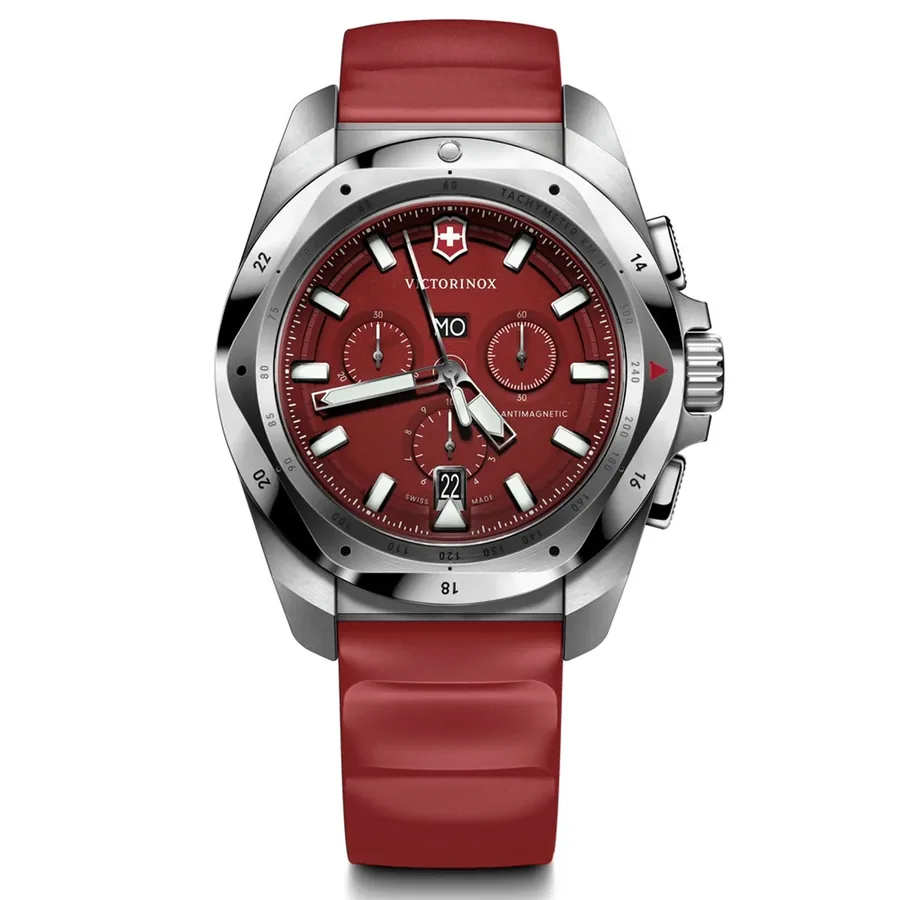 Victorinox I.N.O.X. 43mm Chronograph Red Dial, front view