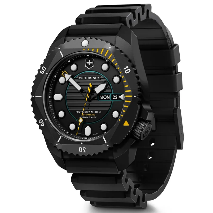 Victorinox I.N.O.X. Dive Pro 43mm Automatic Black Dial, Black Rubber Strap, view 3