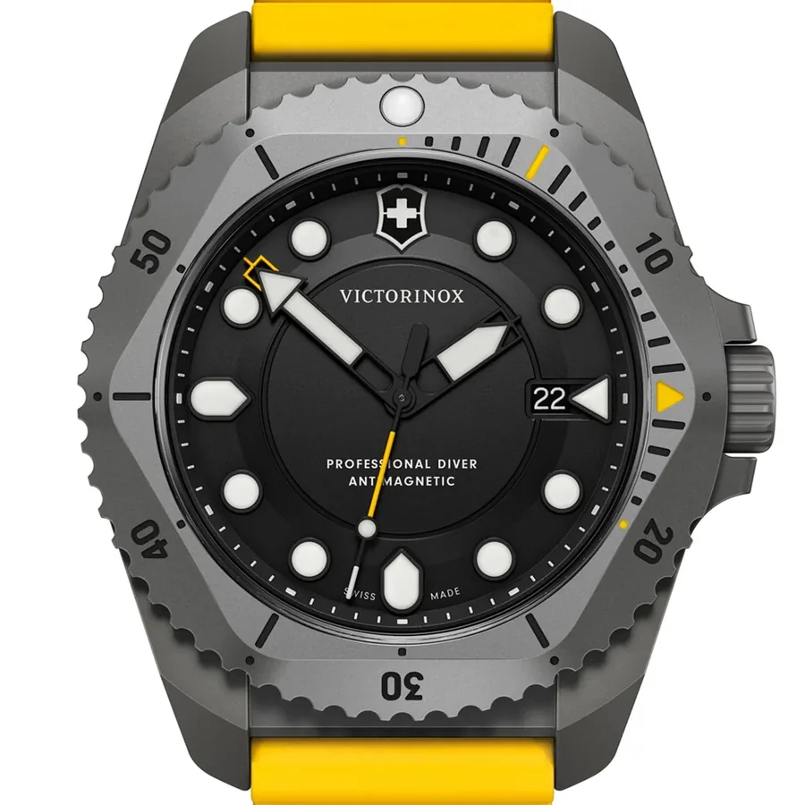 Victorinox I.N.O.X. Dive Pro 43mm Black Dial, Yellow Rubber Strap, view 2