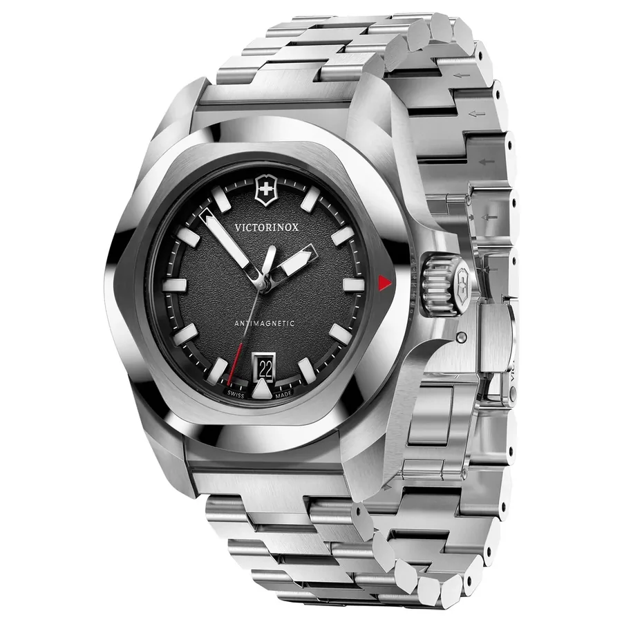 Victorinox I.N.O.X. Quartz 41mm Black Dial, Silver-Tone Stainless Steel Bracelet, view 4