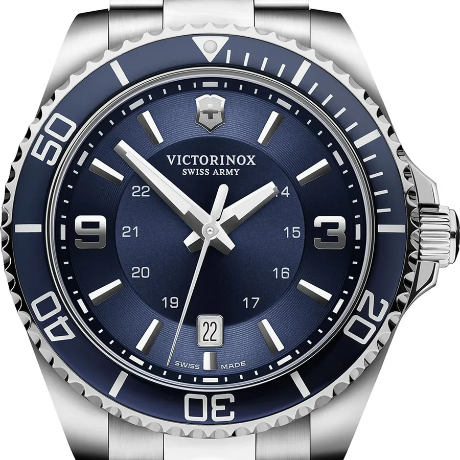Victorinox Maverick 43mm Blue Dial, Silver-Tone Stainless Steel Bracelet, view 2