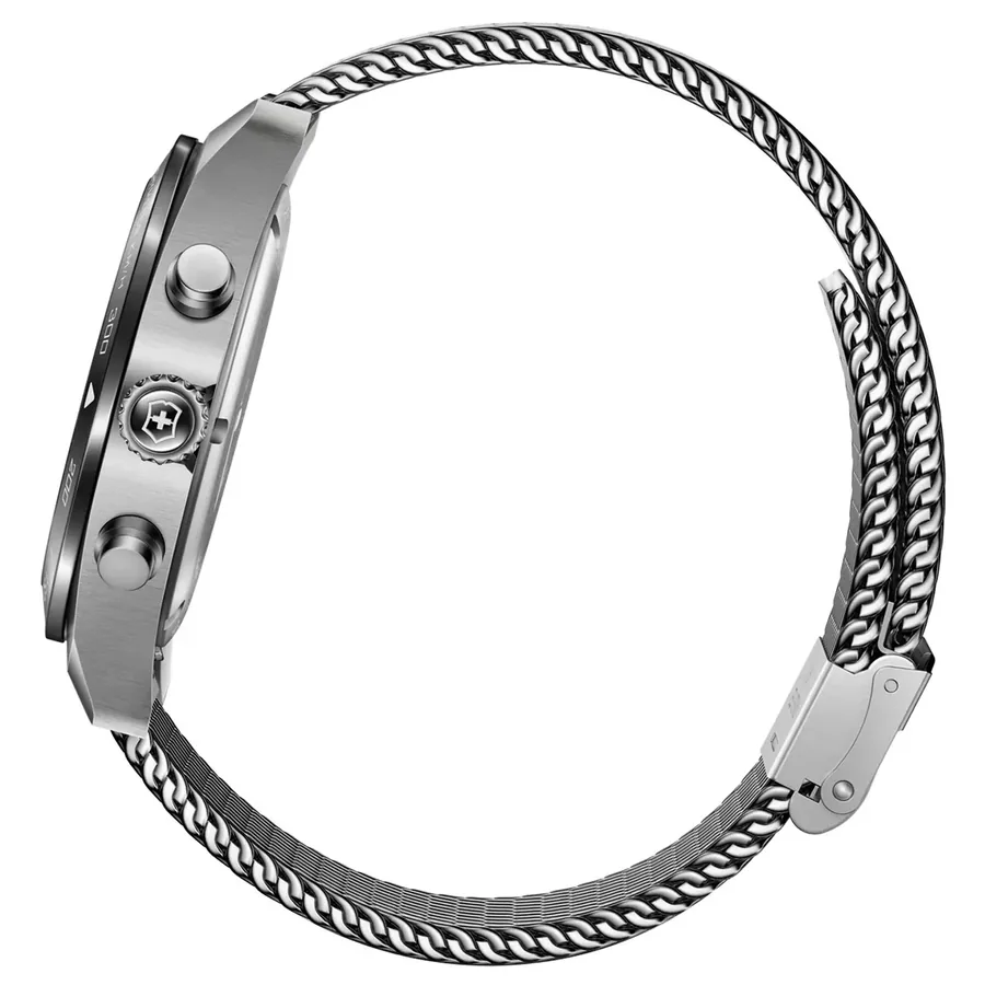 Victorinox Swiss Army 42mm Black Dial, Silver-Tone Stainless Steel Bracelet, Ref. 242048, view 3