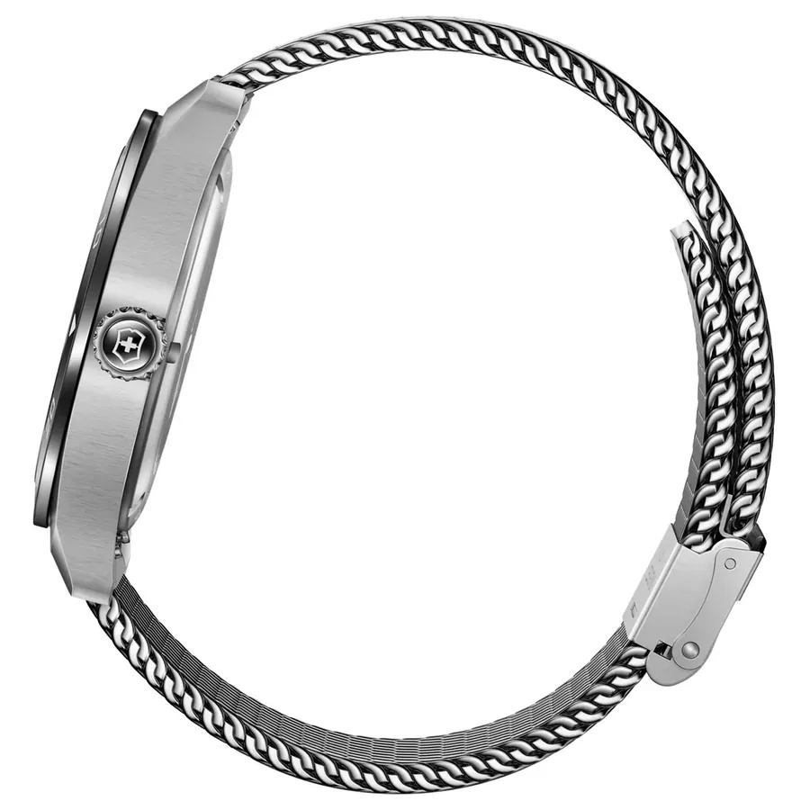 Victorinox Swiss Army 42mm Black Dial, Silver-Tone Stainless Steel Bracelet, Ref. 242043, view 3