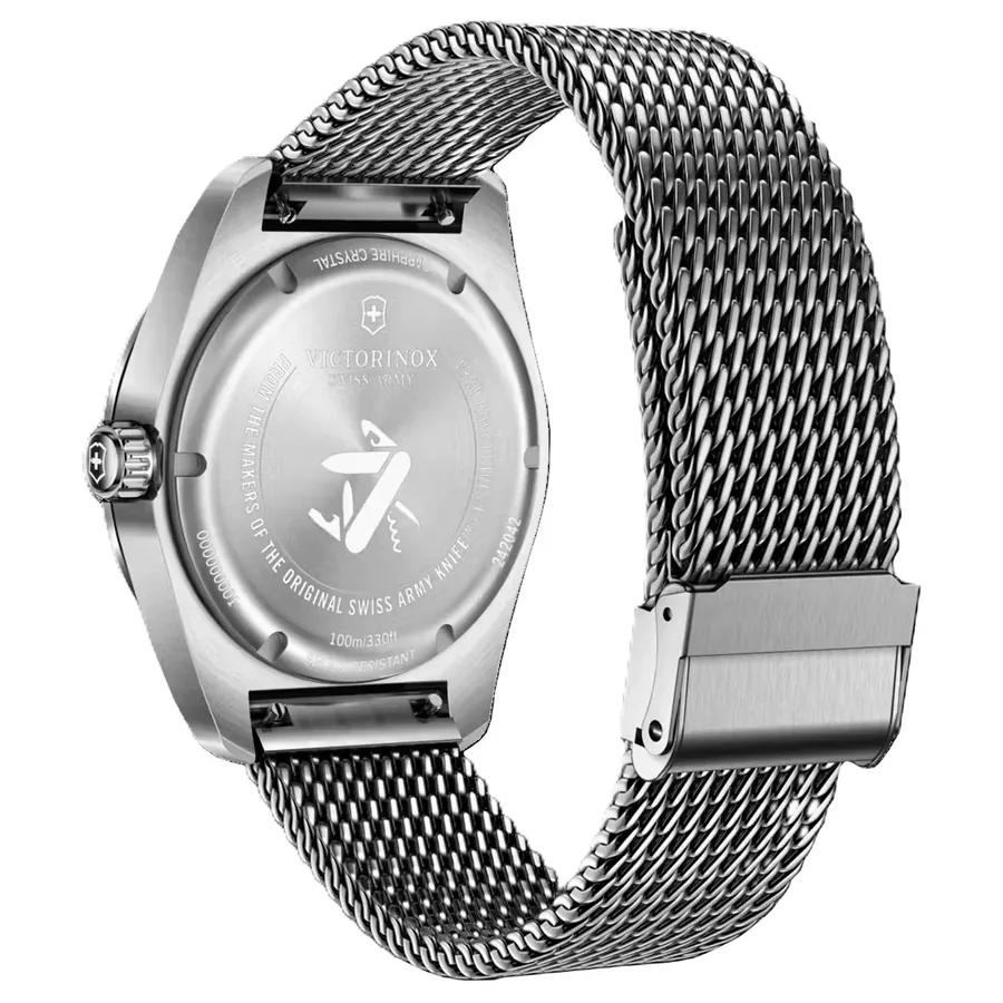 Victorinox Swiss Army 42mm Blue Dial, Silver-Tone Stainless Steel Bracelet, view 5