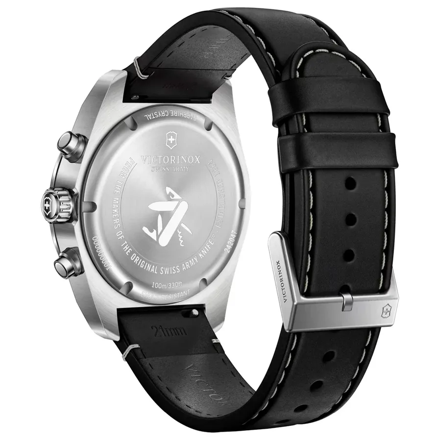 Victorinox Swiss Army 42mm Chronograph Black Dial, Black Leather Strap, view 5