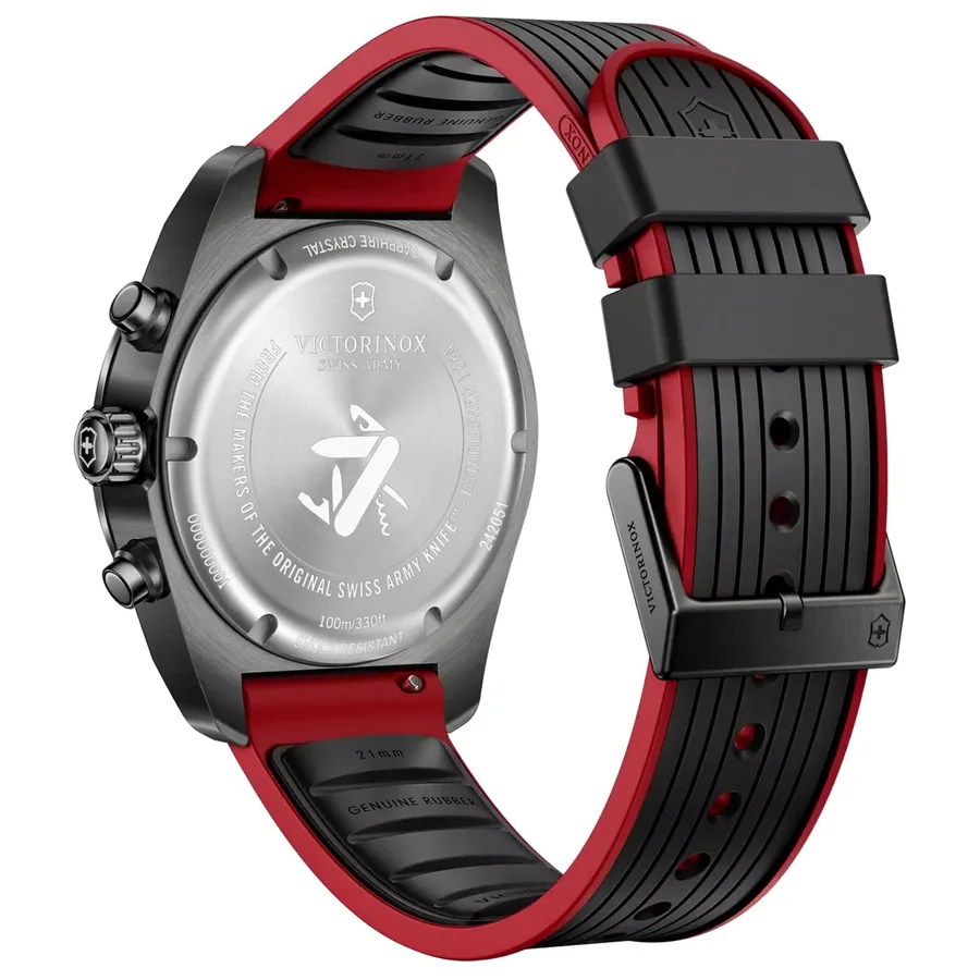 Victorinox Swiss Army 42mm Chronograph Black Dial, Black Rubber Strap, Ref. 242051, view 5