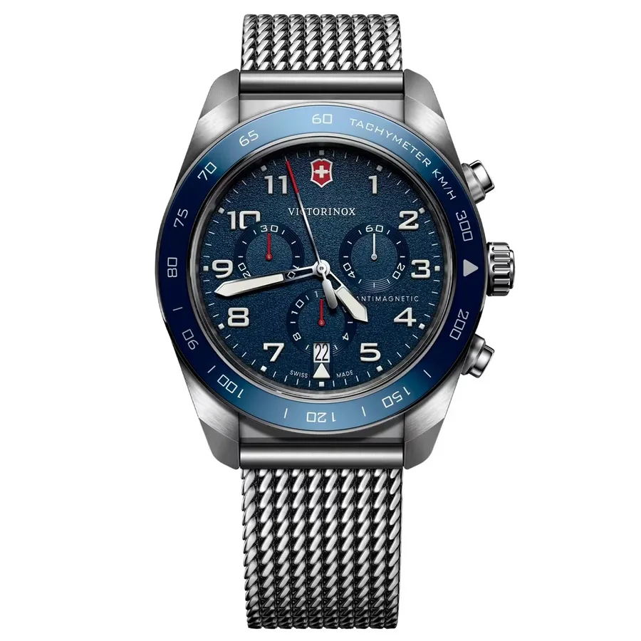 Victorinox Swiss Army 42mm Chronograph Blue Dial, front view